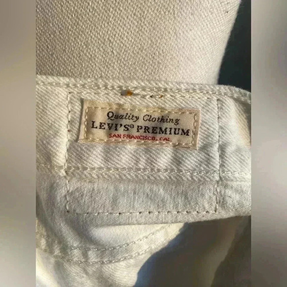 Levi’s 501’s Premium White Denim Skinny Jeans Size 25 - Picture 4 of 8